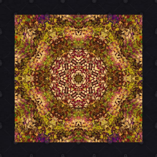 Digital Mandala Yellow Red and Purple by WormholeOrbital